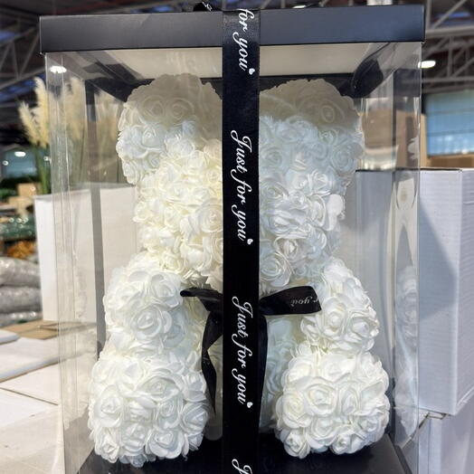 White Roses Bear Large