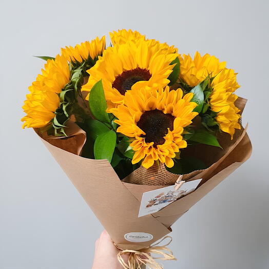 Día soleado /ramo de girasoles