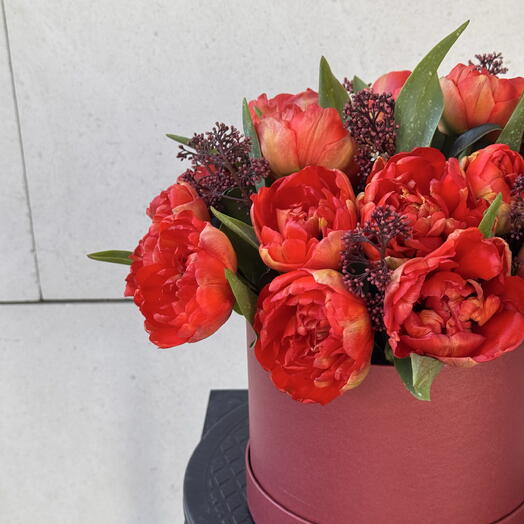 Caja Pasión de Tulipanes Naranjas