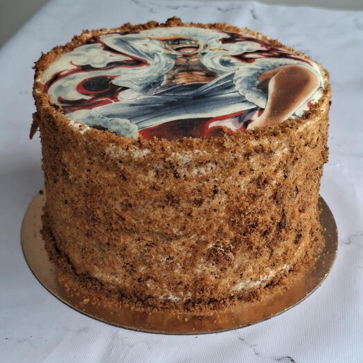 Una tarta de zanahoria con un personaje para el cumpleanos de un nino o adolescente (para 15–20 personas)