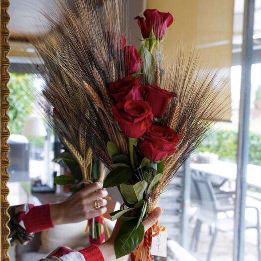Rose et épi de blé de la branche de Saint-Georges