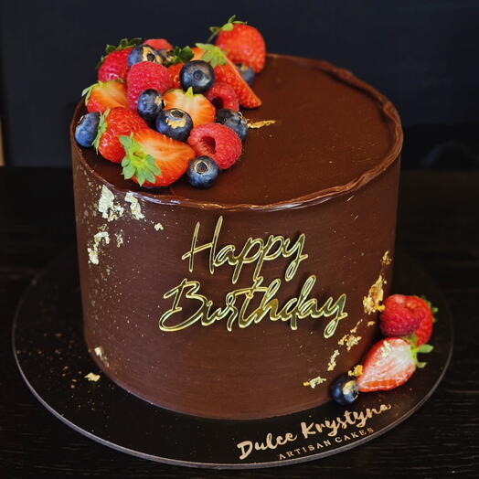 Real Chocolate Cake with Mixed Berries