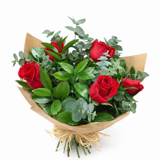 Bouquet de 6 Roses Rouges
