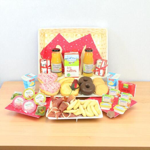 Desayuno Romantico con Jamon, Dots y Zumo Natural – Regalo Original para Enamorar