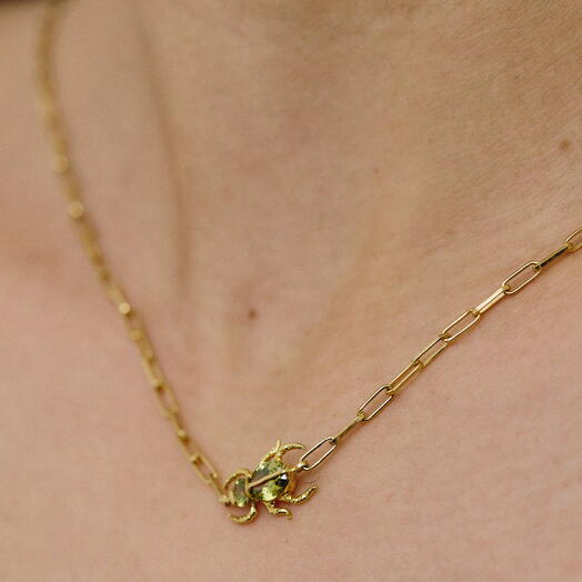 Colgante Escarabajo de Plata 925 con Bano de Oro 18 kt | Joyeria Artesanal