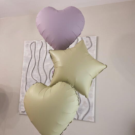 2 corazones y estrella colores