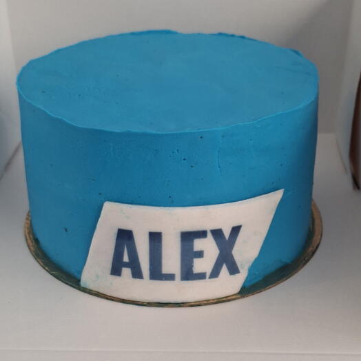 Tarta de cumpleaños para niño — bizcocho personalizado en color azul