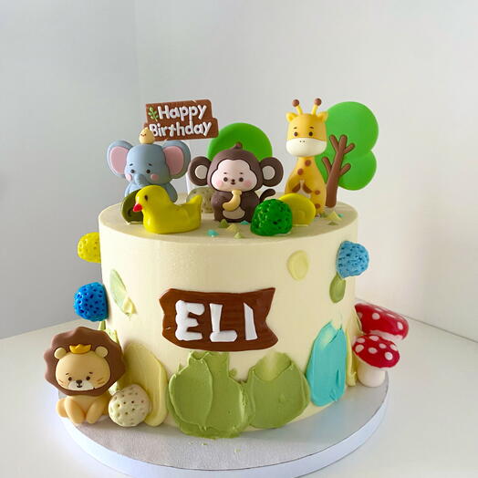 Tarta infantil con animales