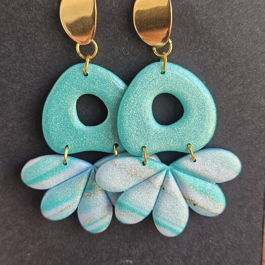 Pendientes Aurora Verde Agua