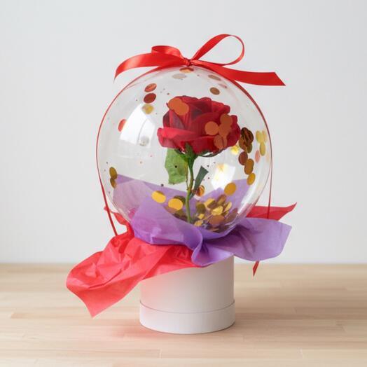 Globo balloons con Rosa Roja | Regalo Romantico para Enamorados