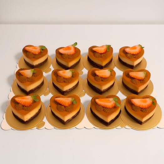 Caja de 12 Chocoflan individuales of Heart