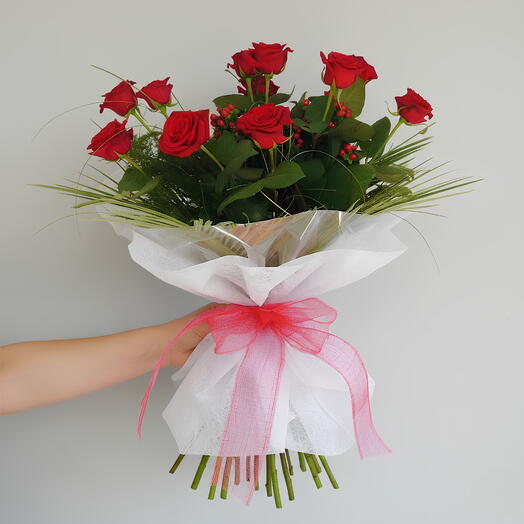 Ramo clasico de rosas rojas