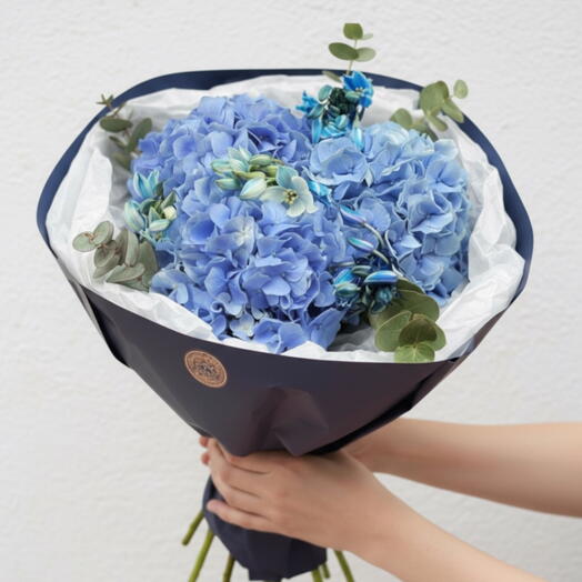 Ramo de hortensias azules o rose