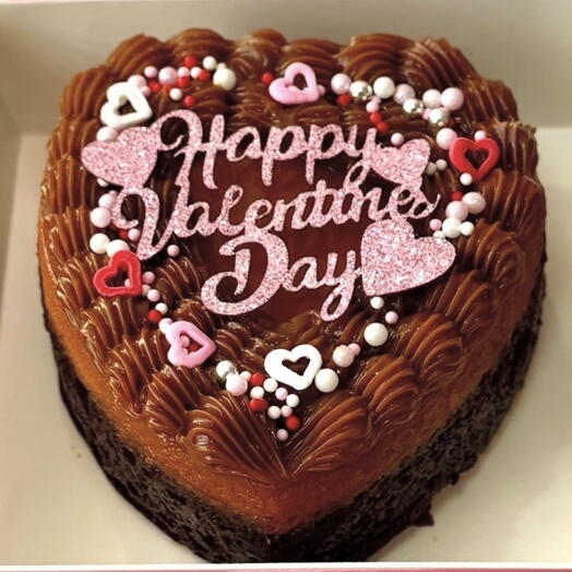 Chocoflan of Heart individual con dulce de leche