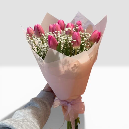 Ramo 10 tulipanes rosas