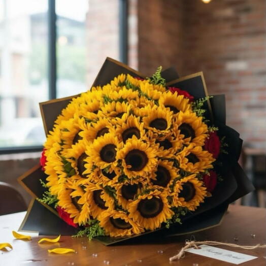 Ramos girasoles con rosas