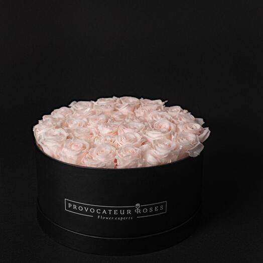 Caja 30cm rosas preservadas Pink blues