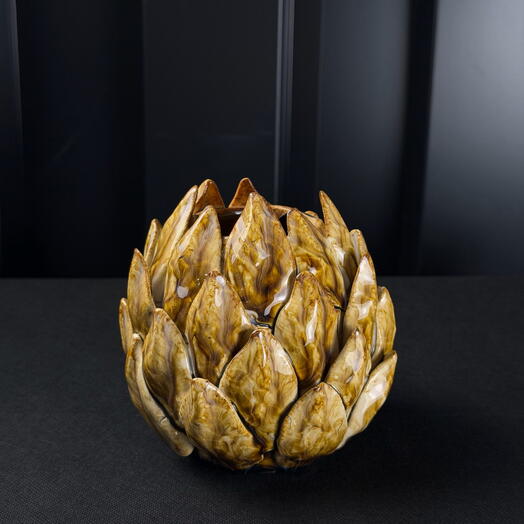 Jarron alcachofa d12 de ceramica marron de ARAIK GALSTYAN