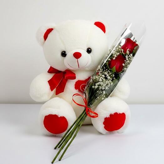 Мишка с розами