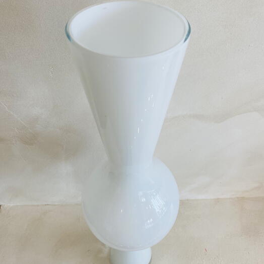 Tall white vase