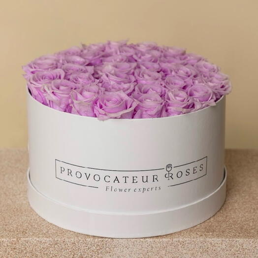 Caja 30cm rosas preservadas bano lili