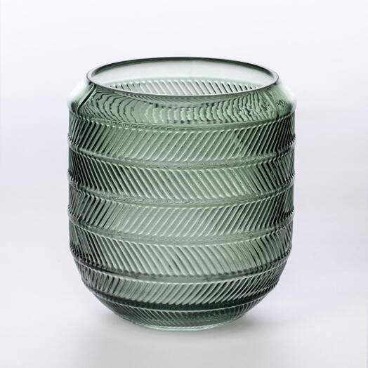 Green crystal vase