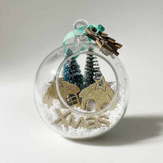 Bola arbol navidad transparente