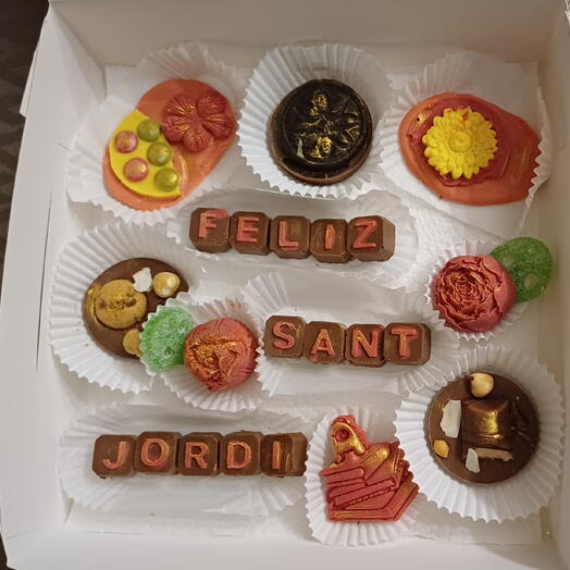 Caja de dulces de chocolate Sant Jordi