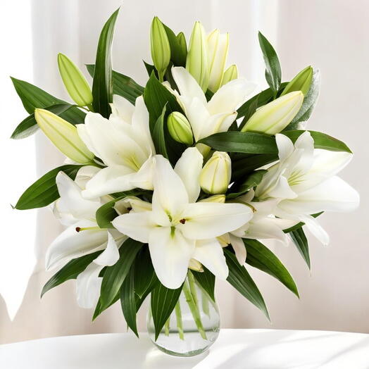 Ramo de liliums con jarron