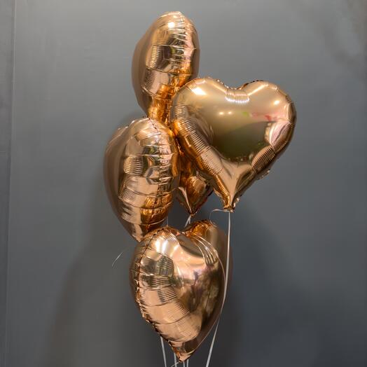 5 globos ( forma corazon )