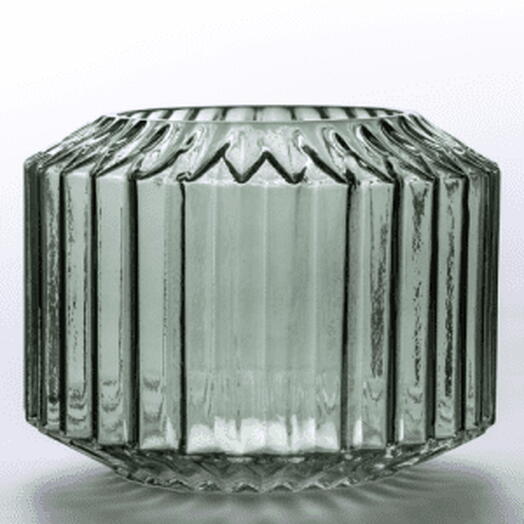 Green vase with striations