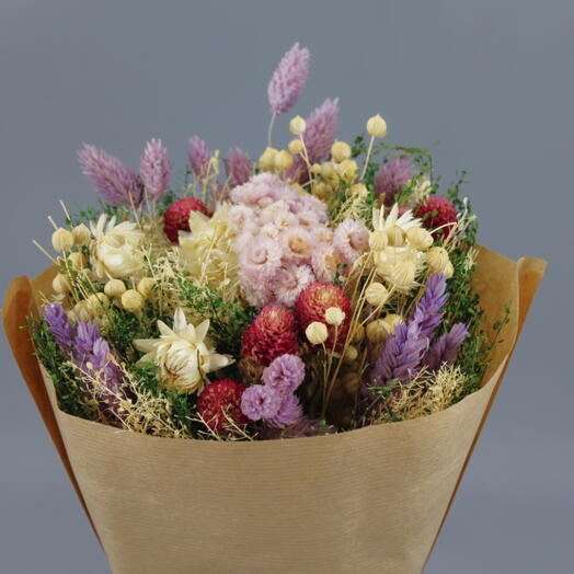 Стабилизированный букет в лиловых тонах