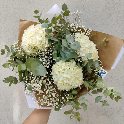 Bouquet hortensias blancas