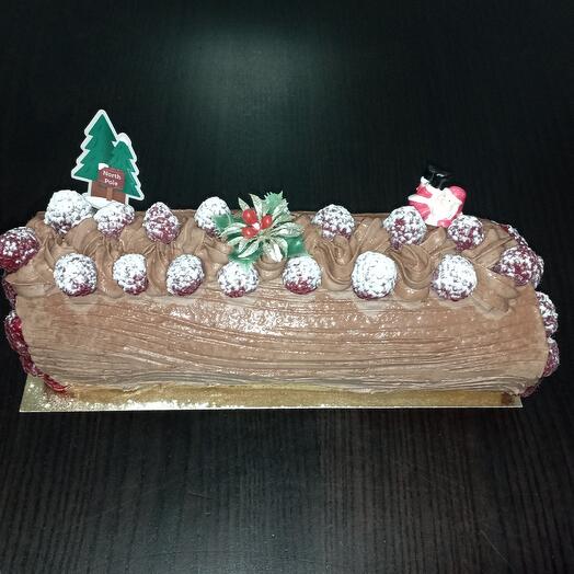 TRONCO NAVIDENO CHOCOLATE FRAMBUESAS (sin gluten)