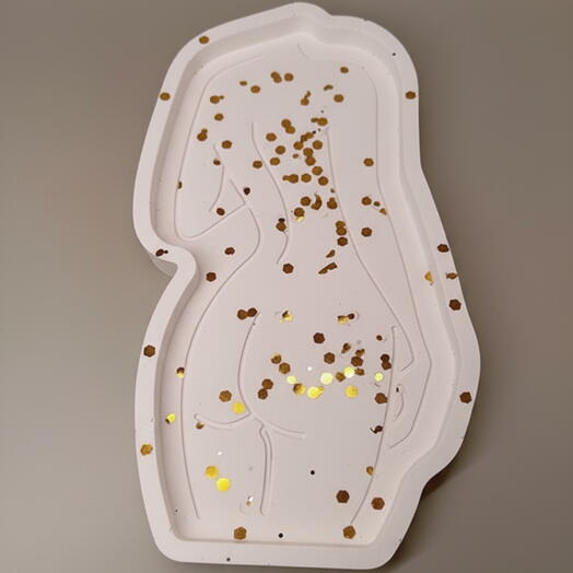 Bandeja con brillo "Silueta mujer"