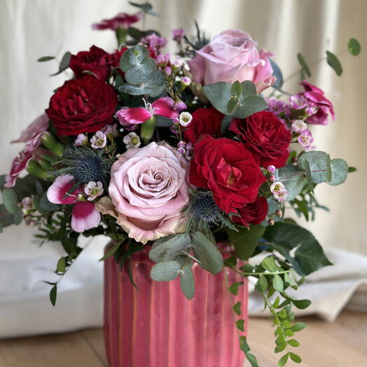 MECETERO DE CERAMICA CON FLORES