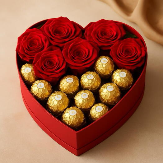 Caja de chocolates y bombones romantico