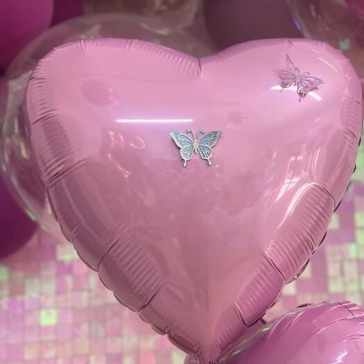 Corazon de foil con Helio