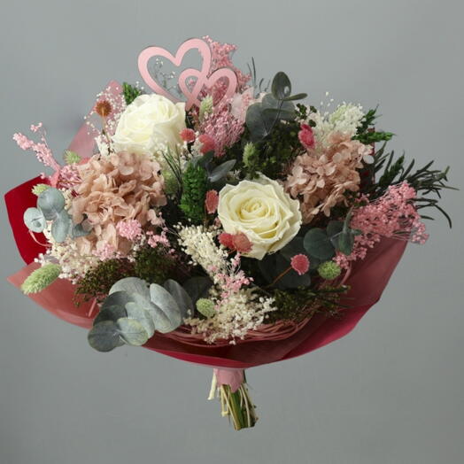 Ramo preservado tonos rosa