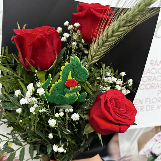 Bouquet de 3 roses rouges