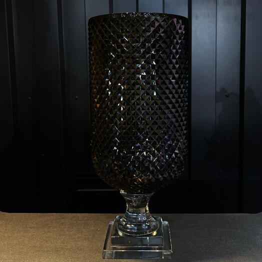 Huracan de cristal color cafe con corte diamante