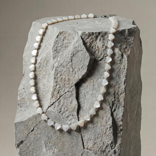 Collar "Corazones del mar" Corazones horizontales