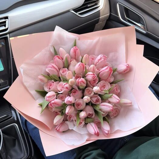 Tulipanes y rosas