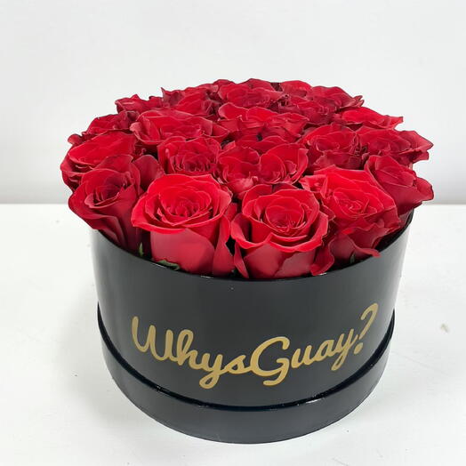 Caja 24cm de rosas rojas