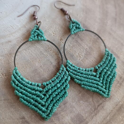 Pendientes macrame Cors verdes