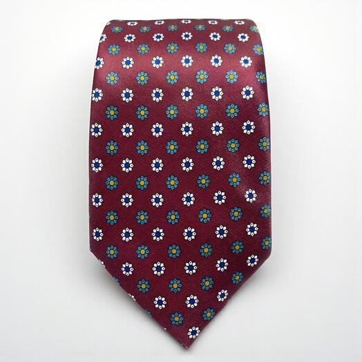 Corbata granate flores