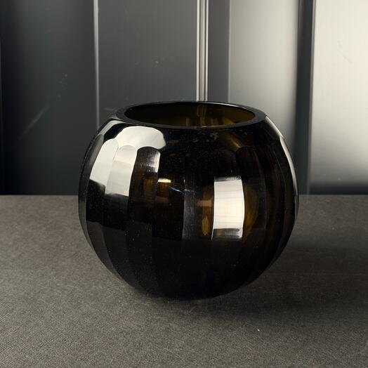 Jarron bola vidrio forrado humo oscuro. de ARAIK GALSTYAN