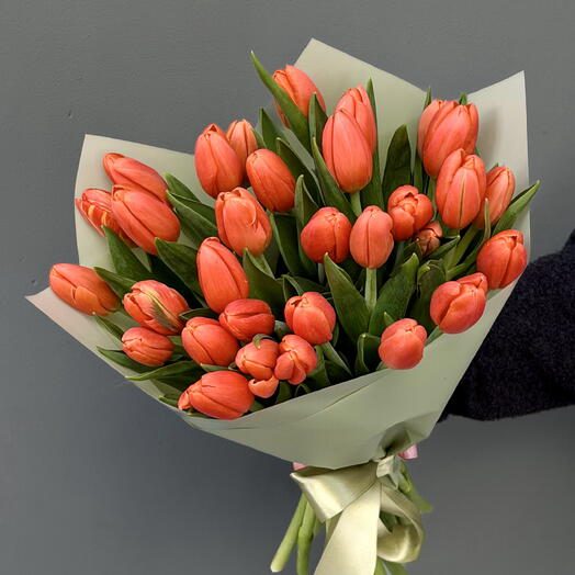 25 Tulipanes Naranjas
