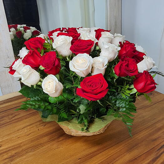 Basket of 45 roses