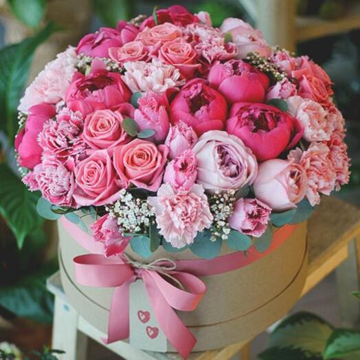 Flores en una caja